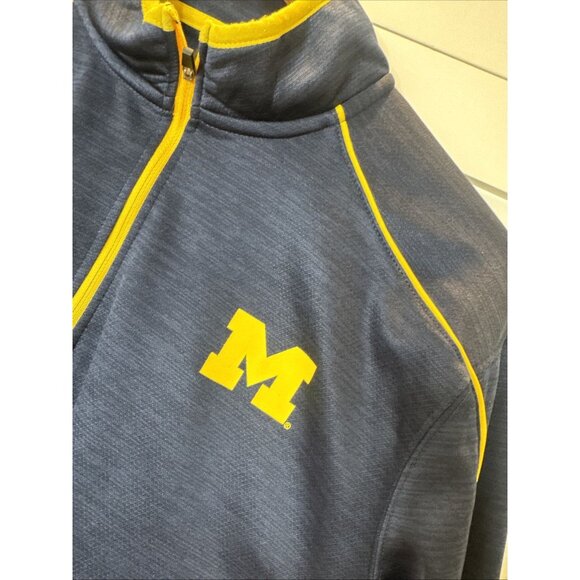 Colosseum University Michigan Wolverines 1/4 Zip Shirt Top Mens Medium Blue - Picture 4 of 9